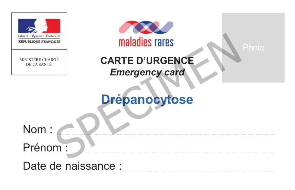 carte d'urgence drepanocytose